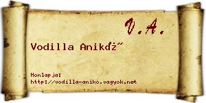 Vodilla Anikó névjegykártya